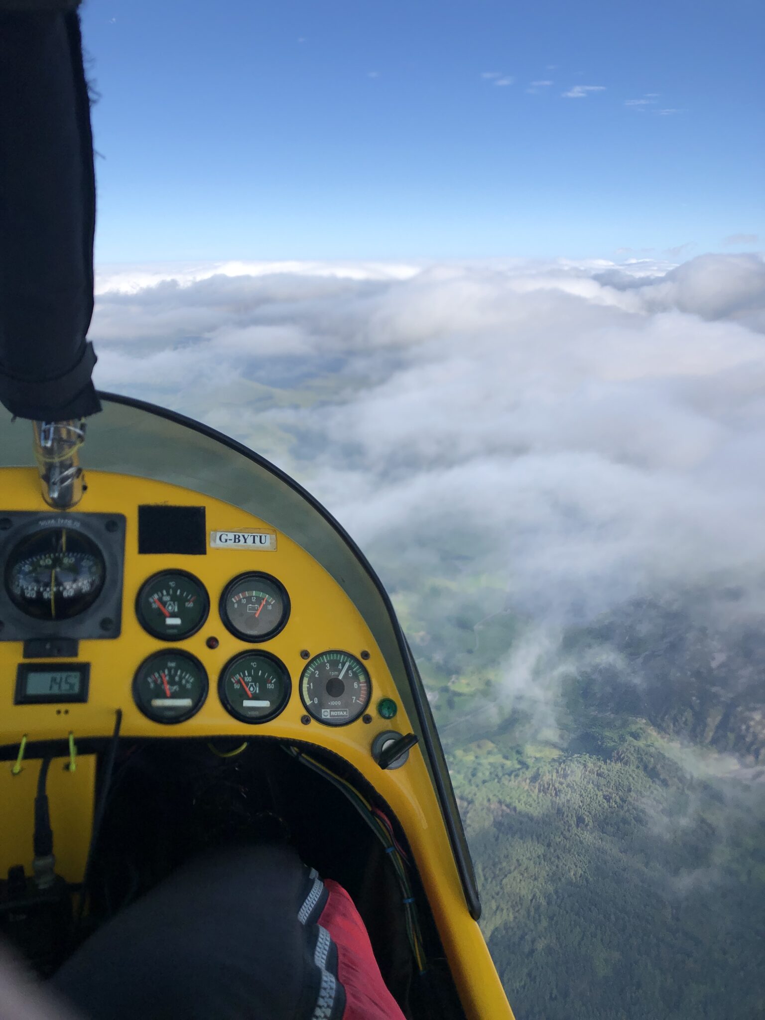 Flying above the clouds in G-BYTU
